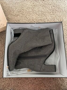 Patrizia by Spring Step grey badazzled boots